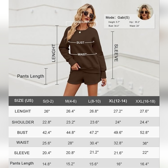 NWT Women 2 Piece Brown Sweatsuit sz Large - Picture 3 of 3